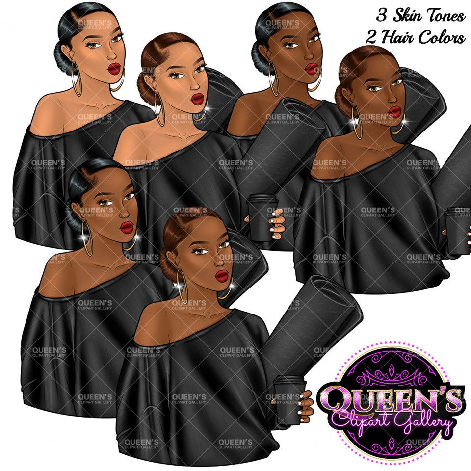 Yoga girl clipart, Meditation, Meditate, Relax at home, Fashion girl clipart, Cozy Clipart, Mindfulness clipart, African American clipart