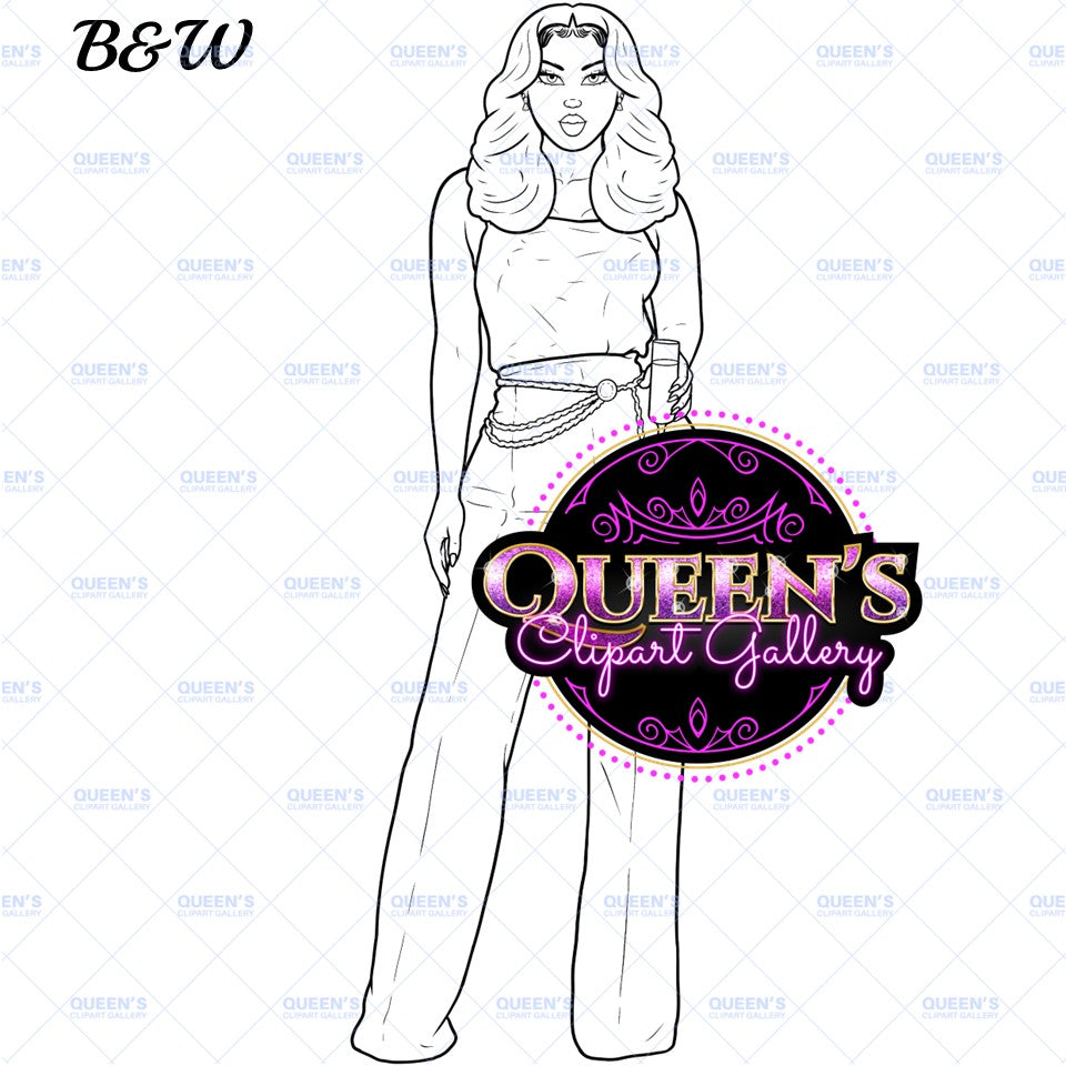 New Year Clipart, Party Clipart, New Years Eve Clipart, New Year, Fashion Clipart, Fashion Lady Clipart, Afro Girl Clipart, Birthday Clipart