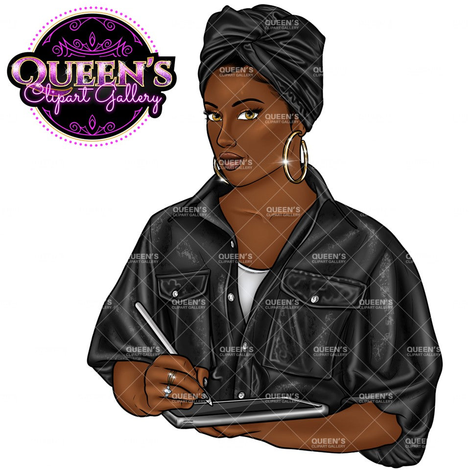 Artist clipart, Technology clipart, Afro girl clipart, Woman on iPad clipart, Black woman clipart, Black girl magic, Fashion girl, Black girl