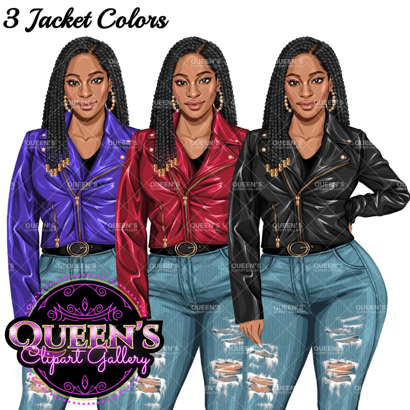 Denim girl clipart, Fashion girl clipart, Jeans girl clipart, Fashion illustration, Curvy girl clipart, Afro girl, African American woman