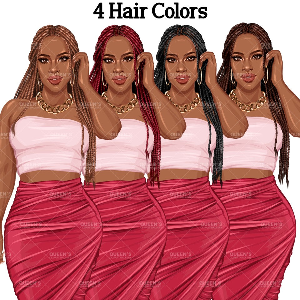 Afro woman in skirt, Fashion girl clipart, African American woman, Summer girl clipart, Curvy girl, Beach time, Fashion illustration, Girl boss, Black girl magic