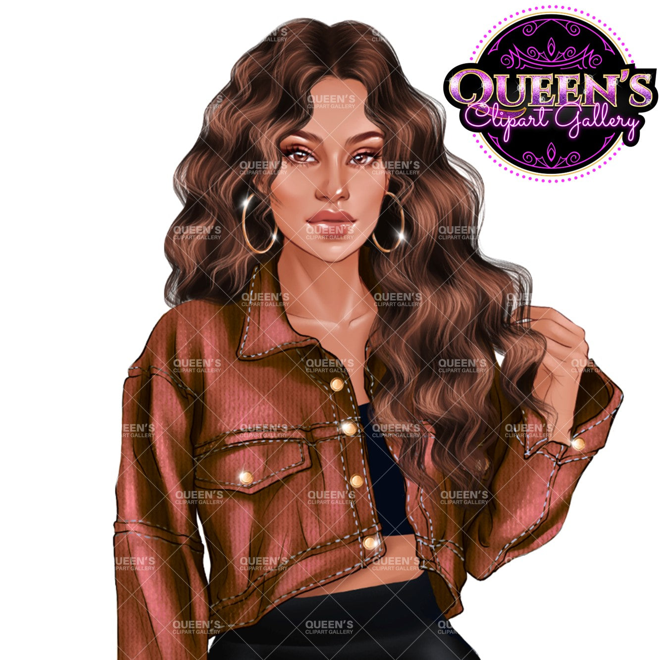 Denim Jeans Girl, Afro Denim jeans girl, Jeans girl clipart, Teenager clipart, Fashion girl clipart, Fashion illustration, Afro girl clipart