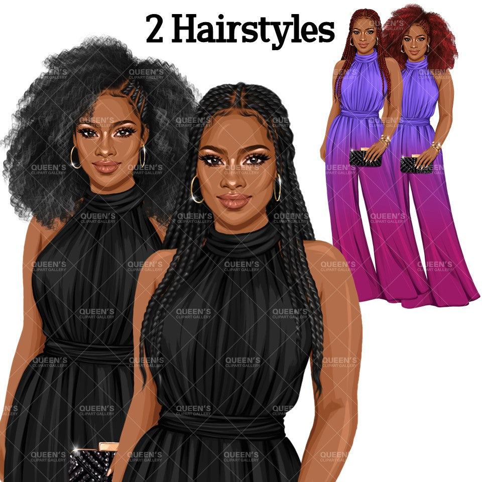 Black girl magic PNG, Afro girl clipart, Fashion girl clipart, Black woman clipart, Boss lady, Curvy girl clipart, African American woman