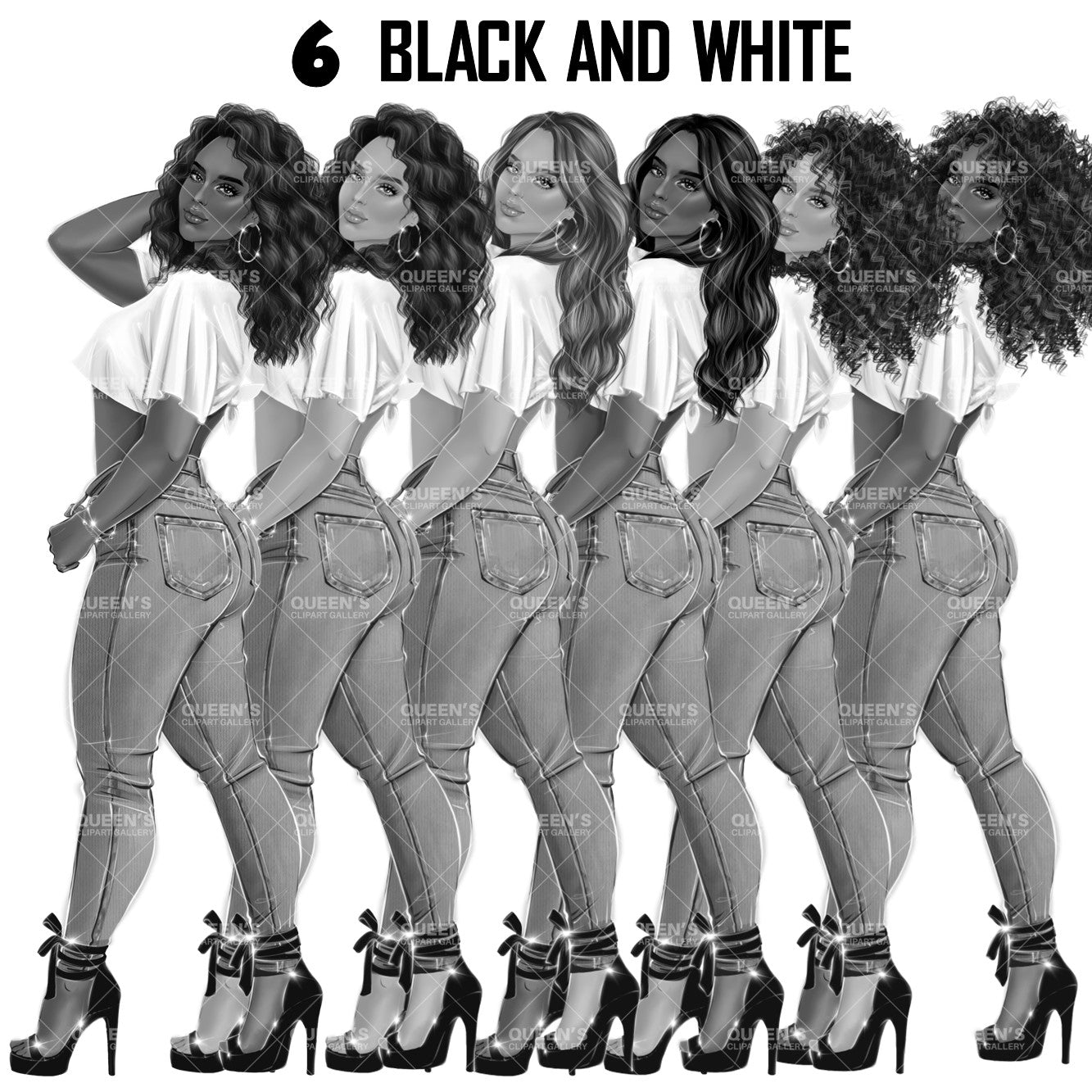 Fashion model, Denim jeans girl, Denim jeans queen, Woman clipart, Woman in jeans, Boss lady, Fashion Illustration, Fashion girl, Pose