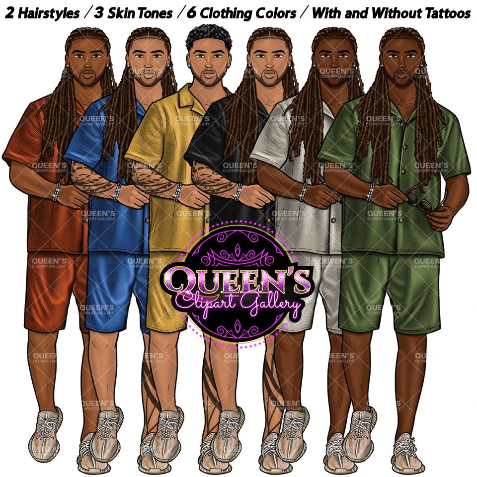 Black man clipart, Man in Braids, Handsome man clipart, Boyfriend clipart, Casual man clipart, Male clipart, African American man clipart