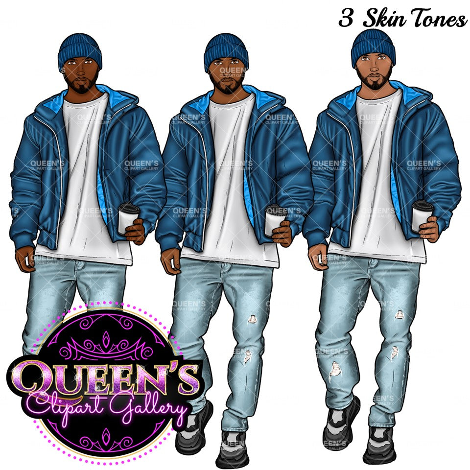 Man clipart, Handsome man clipart, Boyfriend clipart, Casual man clipart, Male clipart, African American man clipart, Black man clipart