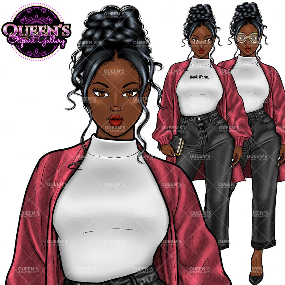 Denim girl clipart, Black girl magic, Fashion girl clipart, African American woman, Afro girl clipart, Girl boss, Teacher clipart, Boss lady
