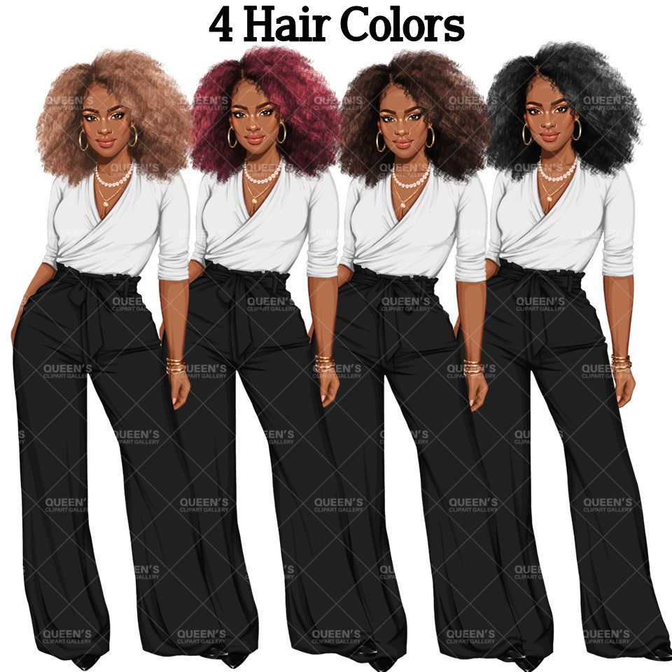 Afro Boss lady, Business Lady, Lady boss clipart, Boss babe, Fashion girl clipart, Business woman clipart, Fashion illustration, Afro girl