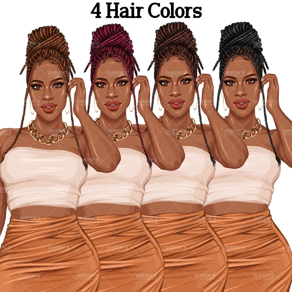 Afro woman in skirt, Fashion girl clipart, African American woman, Summer girl clipart, Curvy girl, Beach time, Fashion illustration, Girl boss, Black girl magic