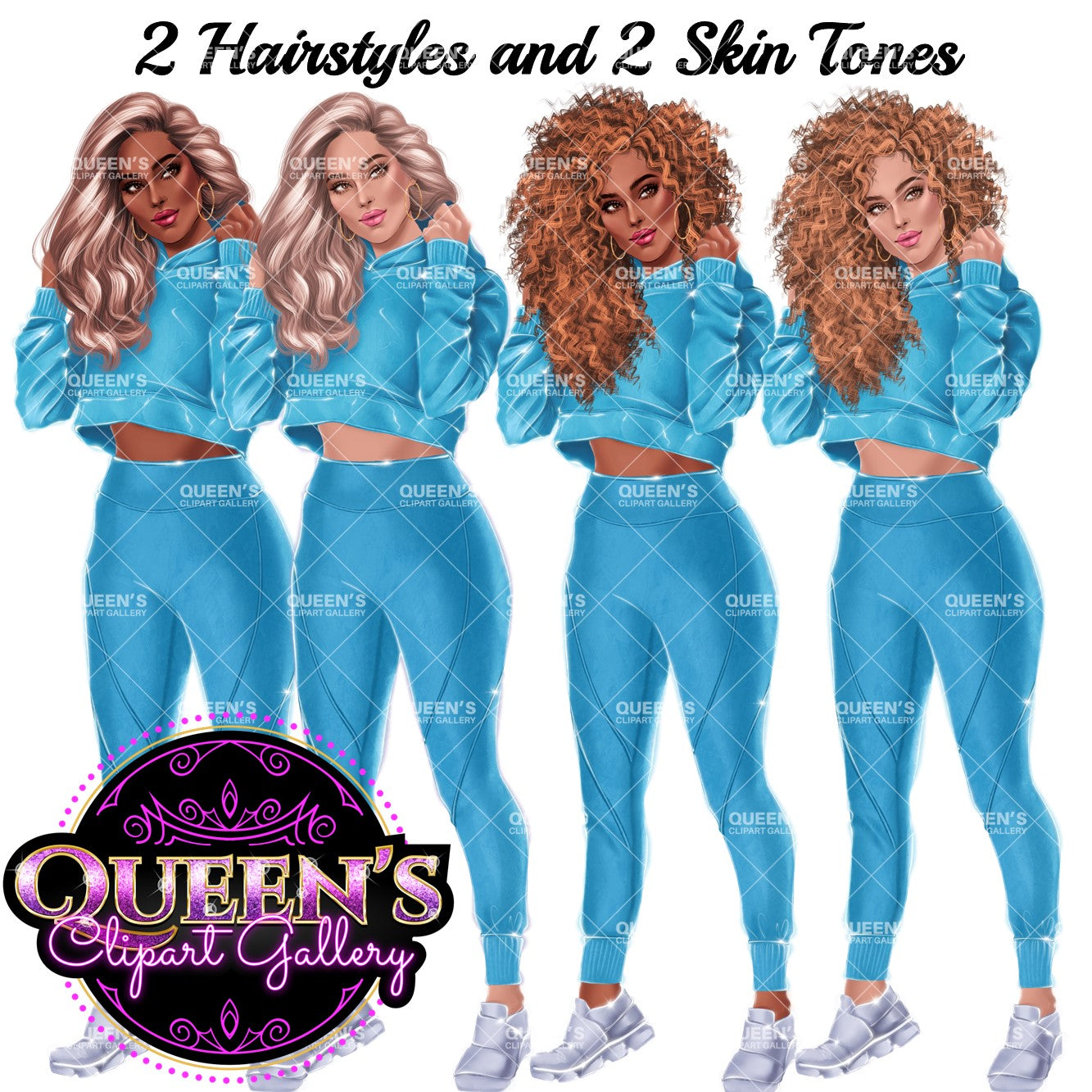 Fitness Graphics, Gym Girl, Sport Girl Clipart, Woman workout, Curvy Girl Clipart, Afro Woman, Fashion Girl, Fashion Illustration Clipart