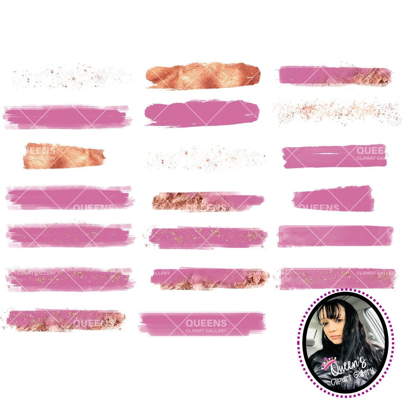 Brush Stroke Clipart, Golden Brush strokes, Brush Strokes Sublimation Design, Glam, Glitter, Hand Drawn Clipart, PNG Files, Digital Download