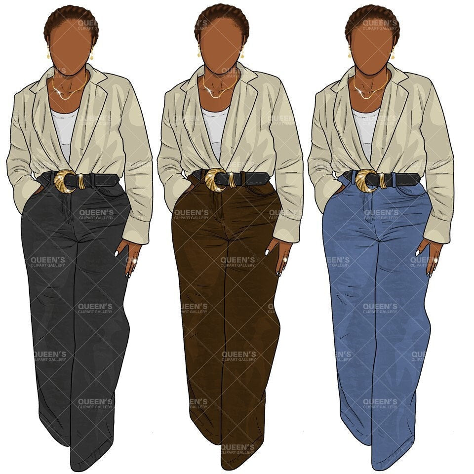 Black Business Woman Clipart PNG | African American Professional Woman Clipart | Office Fashion Clipart | Corporate Woman PNG