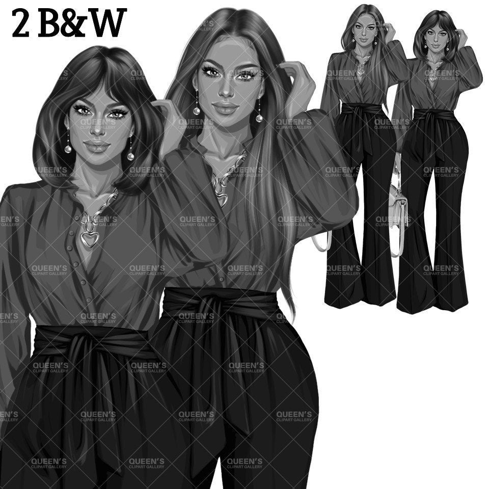 Boss girl, Fashion girl clipart, Fashion illustration clipart, Boss lady clipart, White woman clipart, Business woman, Curvy woman png