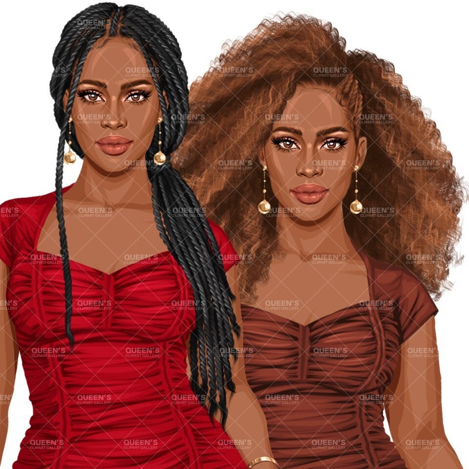 Elegant woman, Woman in dress, Black girl magic, Afro girl clipart, Fashion girl clipart, Black woman clipart, Boss lady, Curvy girl clipart
