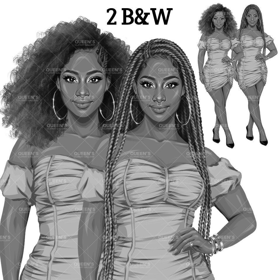 Elegant woman, Woman in dress, Black girl magic, Afro girl clipart, Fashion girl clipart, Black woman clipart, Boss lady, Curvy girl clipart