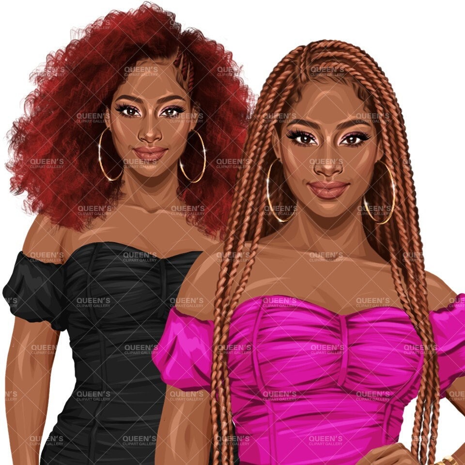 Elegant woman, Woman in dress, Black girl magic, Afro girl clipart, Fashion girl clipart, Black woman clipart, Boss lady, Curvy girl clipart