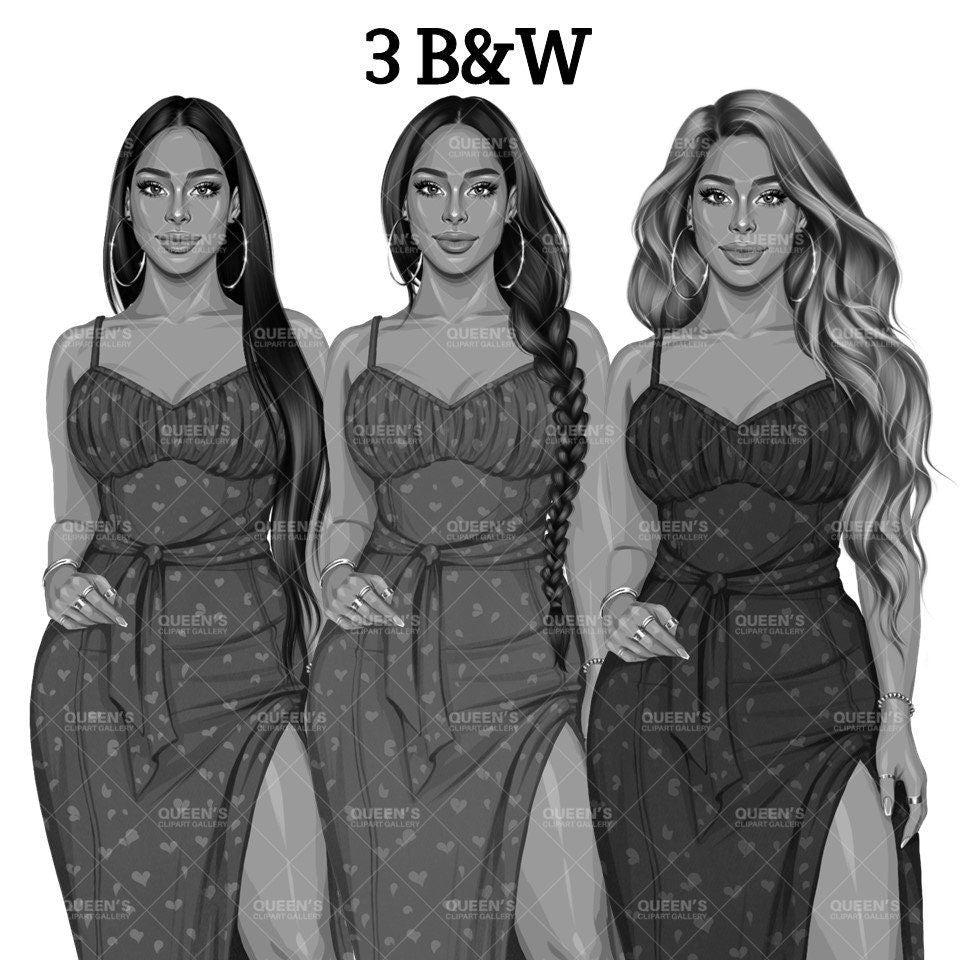 Girl in Summer Dress, Fashion girl clipart, Fashion illustration clipart, White woman clipart, Woman in dress, Curvy woman png, Summer girl