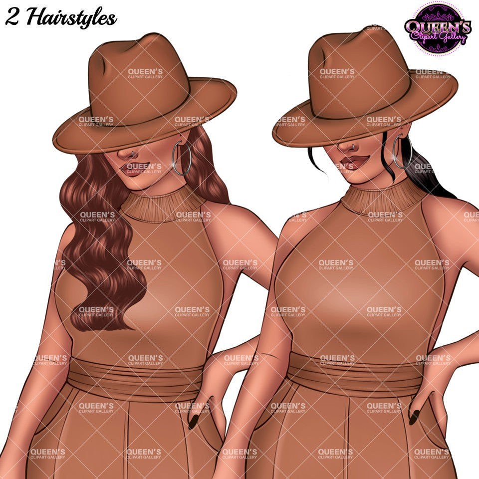 Fashion Woman Clipart PNG | Elegant Jumpsuit Clipart | Female Character Clipart | Fashion Illustration PNG