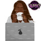 Black Woman Flat Illustration | Laptop Woman Working Clipart | Work From Home PNG | Flat Illustration | Flat Design