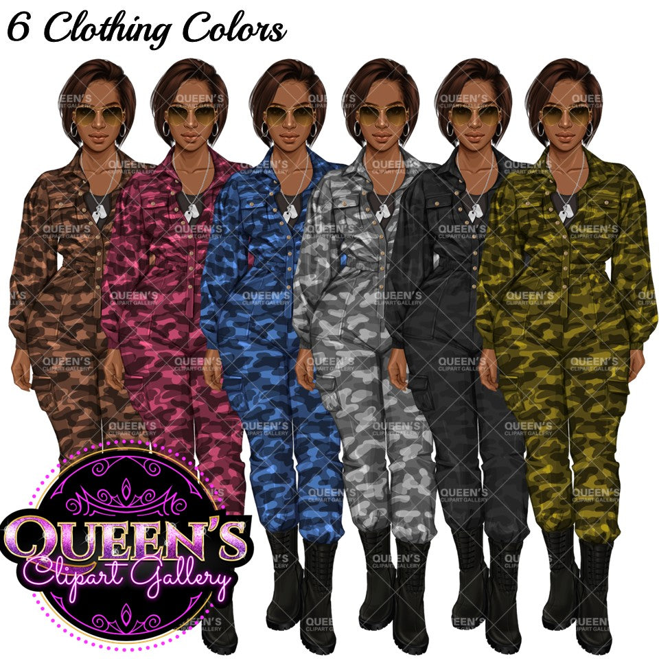 Military Female Soldier | Afro Military Woman Clipart | Female Soldier PNG | Black Military Woman Clipart | Veterans Day Graphics