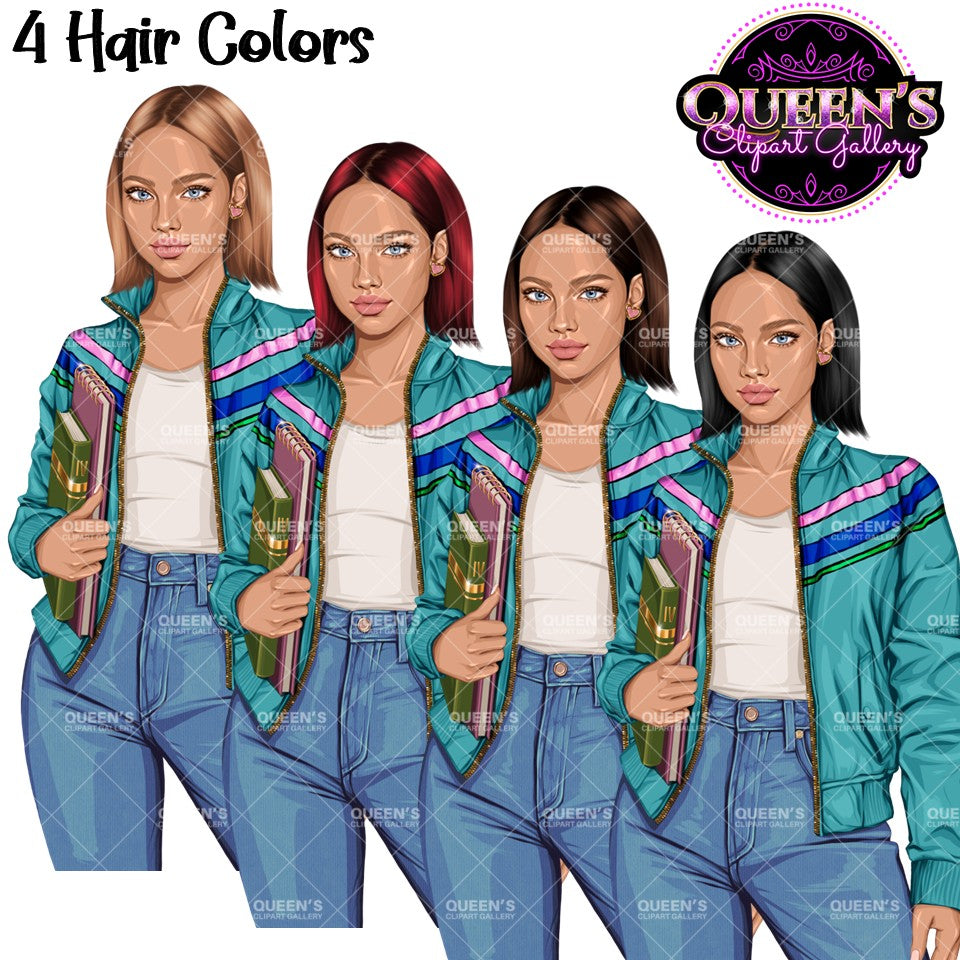 Teen Girl Clipart PNG | Student Clipart | School Girl Clipart | Teenager Clipart | Fashion Teen Girl PNG | Fashion Girl