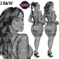 Back view, Red dress, Elegant woman, Fashion girl clipart, Fashion illustration clipart, Black girl magic, Woman in dress, Curvy woman png