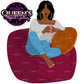Black Woman Relaxing Illustration | Self-Care Flat Illustration | Cozy Woman PNG | Coffee And Couch Clipart | Flat Illustration | Flat Design