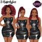 Black Woman Leather Dress Clipart | Afro Woman Fashion PNG | Curvy Woman Clipart | Fashion Illustration | Girl Boss Clipart