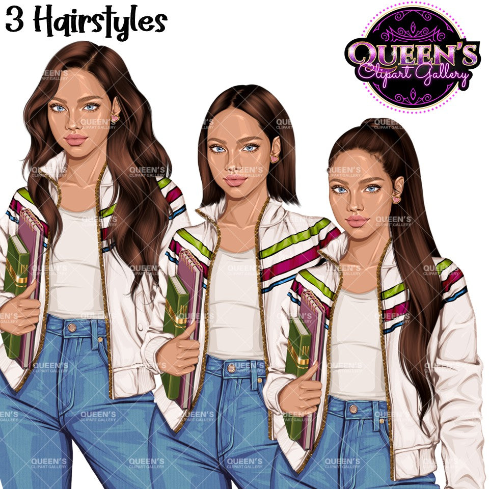 Teen Girl Clipart PNG | Student Clipart | School Girl Clipart | Teenager Clipart | Fashion Teen Girl PNG | Fashion Girl