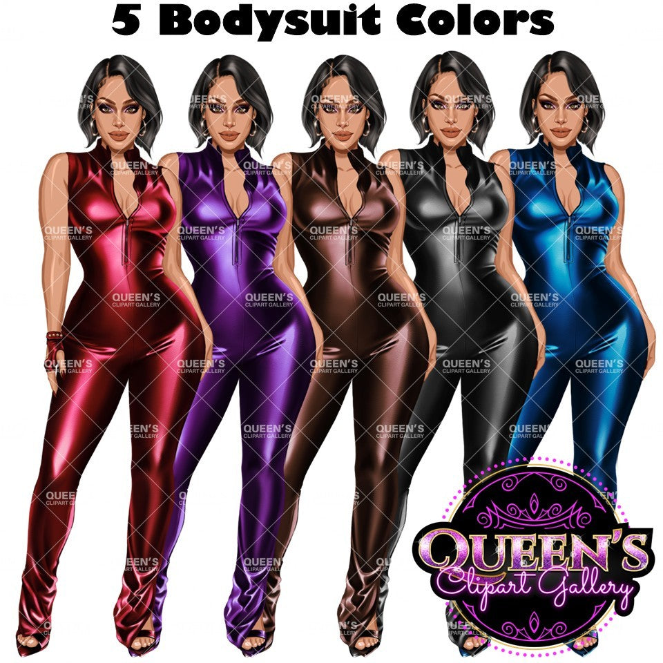 African American woman in leather bodysuit | Girl boss | Lady boss | Afro woman clipart png | Fashion girl clipart | Fashion illustration clipart | Curvy girl clipart