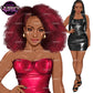 Black Woman Leather Dress Clipart | Afro Woman Fashion PNG | Curvy Woman Clipart | Fashion Illustration | Girl Boss Clipart
