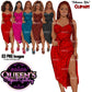 Black woman fashion clipart wearing elegant heart print midi dresses with side slits, hoop earrings and heels in multiple dress colors and hairstyles, PNG images with transparent backgrounds