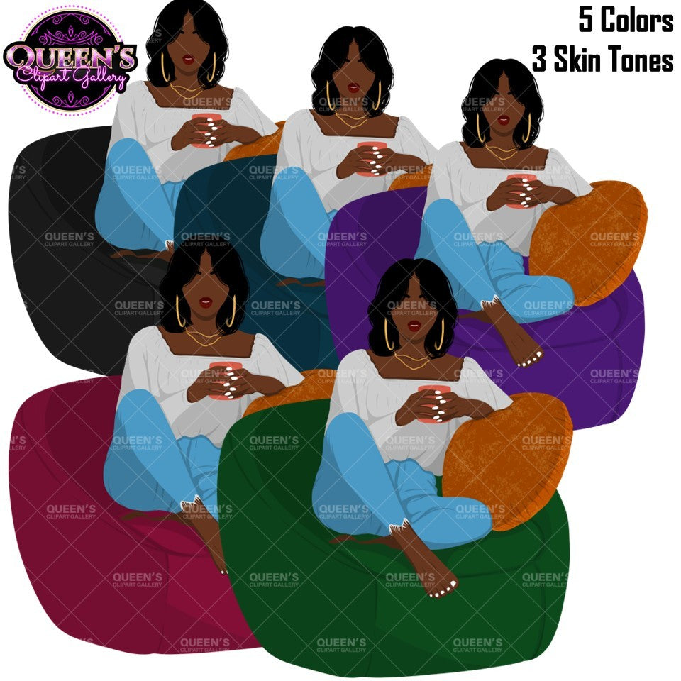 Black Woman Flat Clipart Bundle | Flat Illustration | Flat Design | Black Woman Clipart | Black Girl Magic