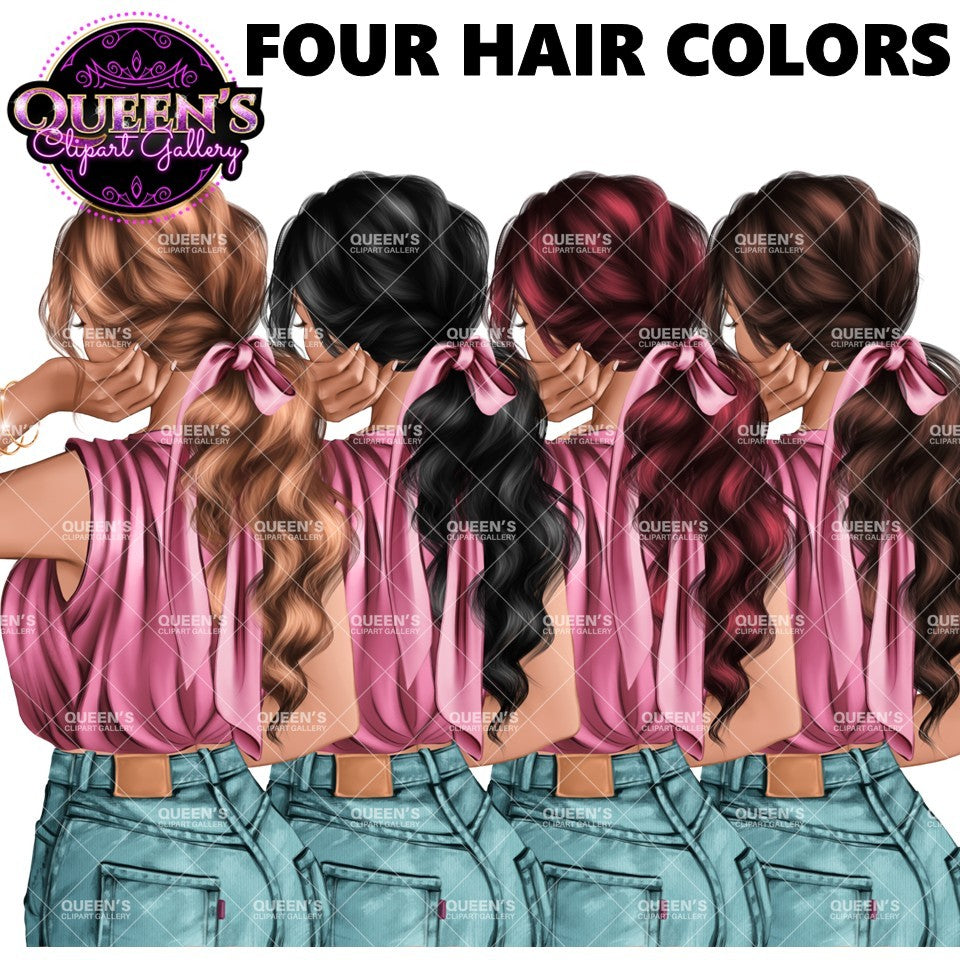 Back View Clipart | Back Turned | Fashion Girl Clipart | Fashion Illustration | Fashion Clipart | Planner Cover | Girl Clipart | Planner Girl