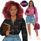 Afro Teen Girl Clipart PNG | Teen Girl in Denim Skirt | Black Teen Girl Clipart | High School Girl Graphics | Fashion Teen PNG