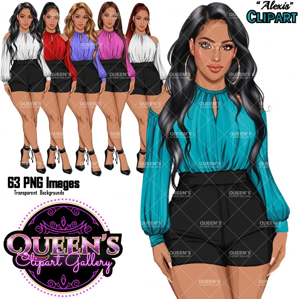 Fashion Woman Clipart Bundle | Black Woman and White Woman Clipart | Girl Boss Fashion PNG Bundle | Fashion Girl Illustration