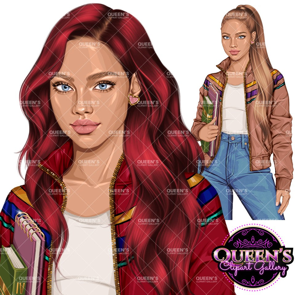 Teen Girl Clipart PNG | Student Clipart | School Girl Clipart | Teenager Clipart | Fashion Teen Girl PNG | Fashion Girl