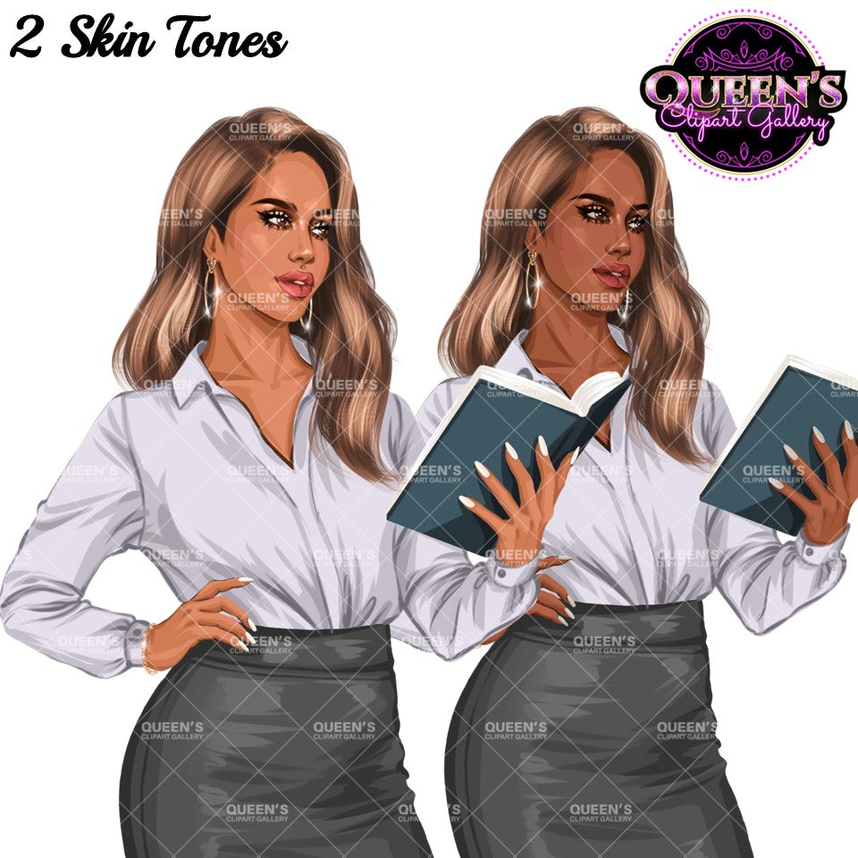 Teacher Clipart | Professional Woman PNG | Business Woman Clipart | Female Educator Illustration | Office Woman Illustration | Fashion Girl