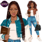 Afro Teen Girl Clipart PNG | High School Girl Clipart | Black Teen Student Illustration | Fashion Teen Girl PNG