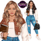 Teen Girl Clipart PNG | High School Girl Clipart | Diverse Teen Student Illustrations | Fashion Teen Girl
