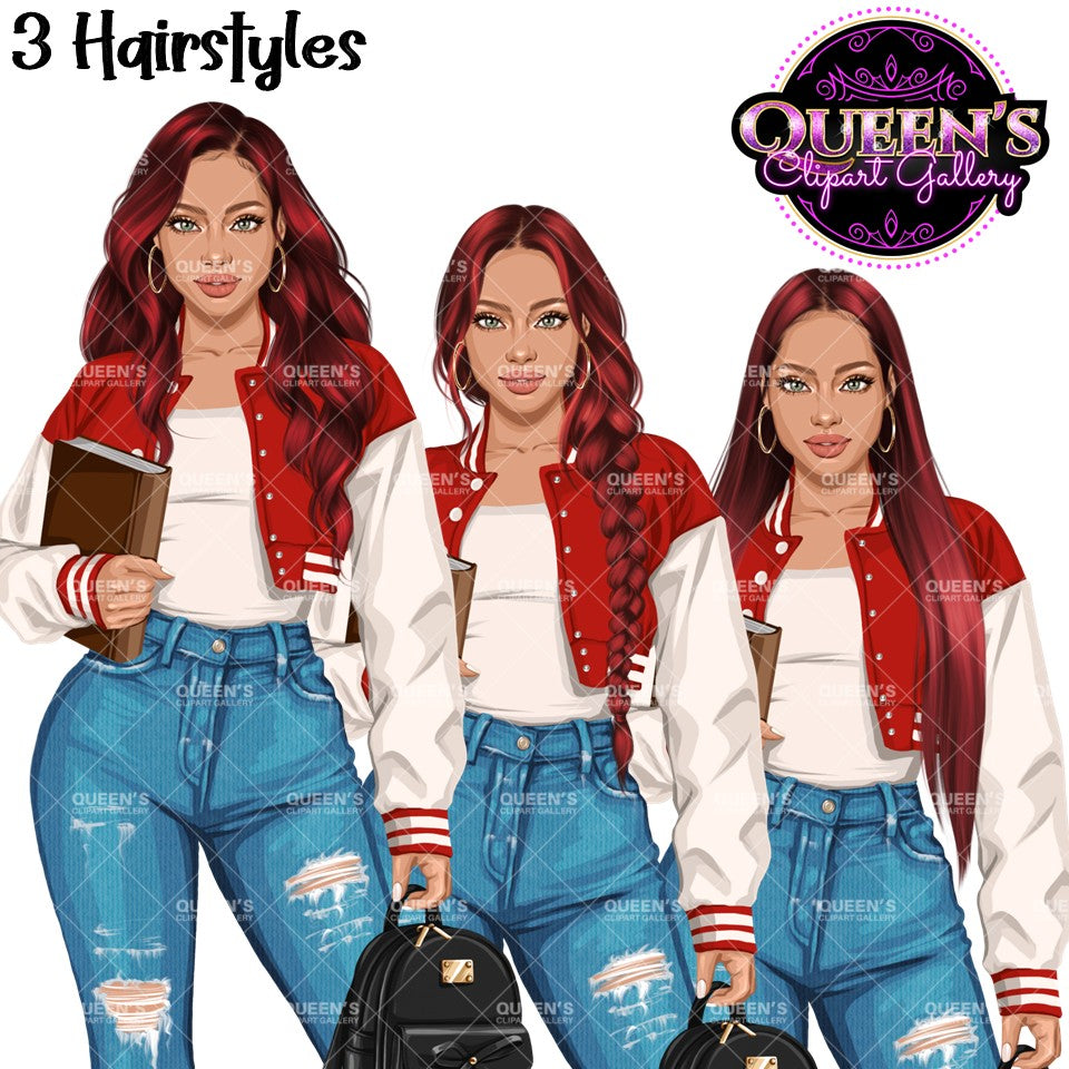 High School Teen Girl Clipart PNG | Diverse Teen Girls Clipart | Fashion Teen Girls | School Girl Graphics | Teenager PNG