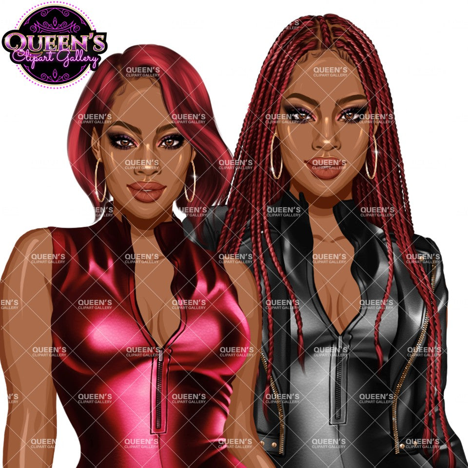 African American woman in leather bodysuit | Girl boss | Lady boss | Afro woman clipart png | Fashion girl clipart | Fashion illustration clipart | Curvy girl clipart