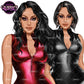 African American woman in leather bodysuit | Girl boss | Lady boss | Afro woman clipart png | Fashion girl clipart | Fashion illustration clipart | Curvy girl clipart