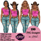 Fashion Woman Clipart Bundle PNG | Cowgirl Woman Clipart | Western Fashion Girls | Denim Fashion Illustration