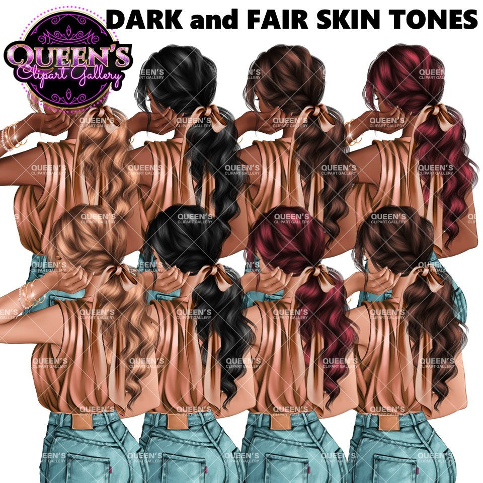 Back View Clipart | Back Turned | Fashion Girl Clipart | Fashion Illustration | Fashion Clipart | Planner Cover | Girl Clipart | Planner Girl