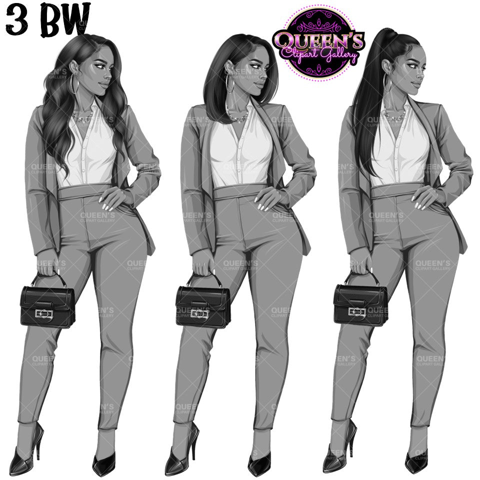 Business Woman Clipart | Executive Woman Clipart | Boss Lady PNG | Professional Woman Graphics | Fashion Women Clipart