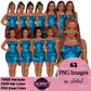 Leather Dress Woman Clipart Bundle | Black Woman and White Woman Clipart | Fashion Woman PNG | Curvy Woman Clipart | Fashion Girls