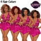 Lingerie clipart featuring an African American woman with 4 hair color variations with lace lingerie and transparent PNG backgrounds.