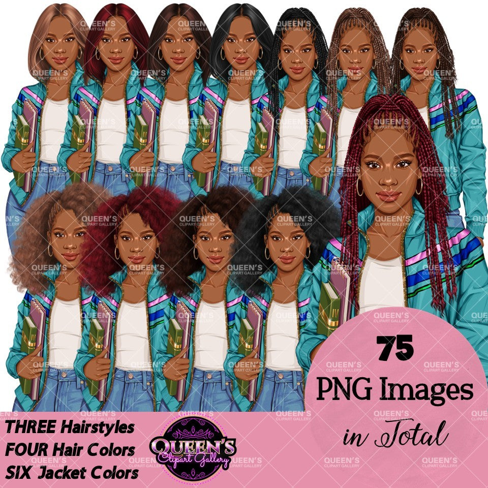 Student Clipart PNG | Teen Girl Clipart | School Girl Clipart | Student PNG | Educational Clipart