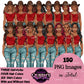 Fashion Woman Clipart Bundle PNG | Cowgirl Woman Clipart | Western Fashion Girls | Denim Fashion Illustration